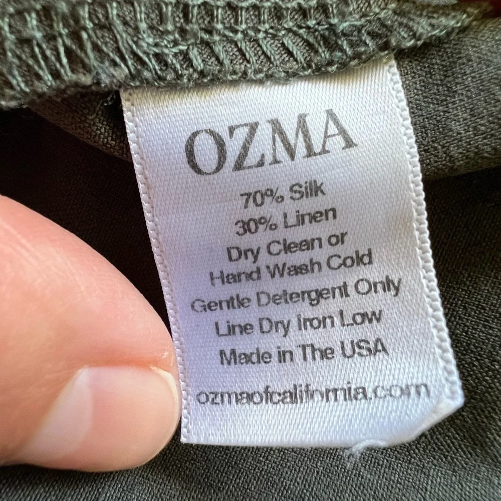 OZMA tank dress in pine silk linen Size M - Picture 6 of 6